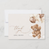 Teddy Bear, Baby Bear, Braun, Babydusche Dankeskarte (Vorderseite)