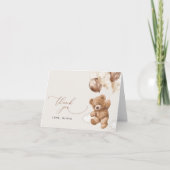 Teddy Bear, Baby Bear, Braun, Babydusche Dankeskarte (Vorderseite)
