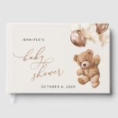 Teddy Bear, Baby Bear, Braun, Babydusche Gästebuch (Vorderseite)