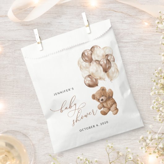 Teddy Bear, Baby Bear, Braun, Babydusche Geschenktütchen (Ausgeschnitten)