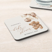 Teddy Bear, Baby Bear, Braun, Babydusche Getränkeuntersetzer (Linke Seite)