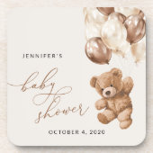 Teddy Bear, Baby Bear, Braun, Babydusche Getränkeuntersetzer (Vorderseite)