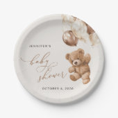 Teddy Bear, Baby Bear, Braun, Babydusche Pappteller (Vorderseite)