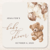 Teddy Bear, Baby Bear, Braun, Babydusche Rechteckiger Pappuntersetzer (Vorderseite)