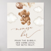Teddy Bear, Baby Bear, Brown Balloons, Momosa Bar Poster (Vorne)