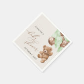 Teddy Bear, Baby Bear, Grüne Balloons, Babydusche Serviette (Ecke)