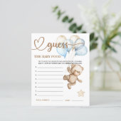 Teddy Bear Baby Bear Guess die Baby Food Card. (Stehend Vorderseite)