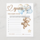 Teddy Bear Baby Bear Guess die Baby Food Card. (Vorderseite)