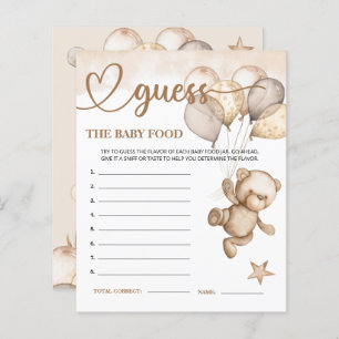 Teddy Bear Baby Bear Guess die Baby Food Card.