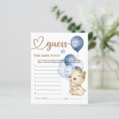 Teddy Bear Baby Bear Guess die Baby Food Card. (Stehend Vorderseite)