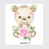 Teddy Bear Baby Bear Pink Süße Tier Sticker (Blatt)