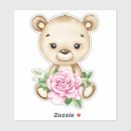 Teddy Bear Baby Bear Pink Süße Tier Sticker
