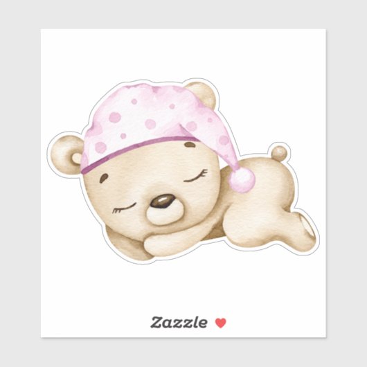 Teddy Bear Baby Bear Pink Süße Tier Sticker (Blatt)