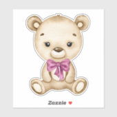 Teddy Bear Baby Bear Pink Süße Tier Sticker (Blatt)