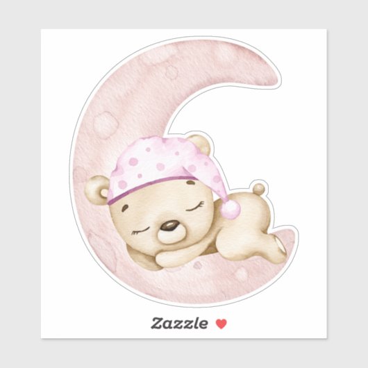 Teddy Bear Baby Bear Pink Süße Tier Sticker (Blatt)