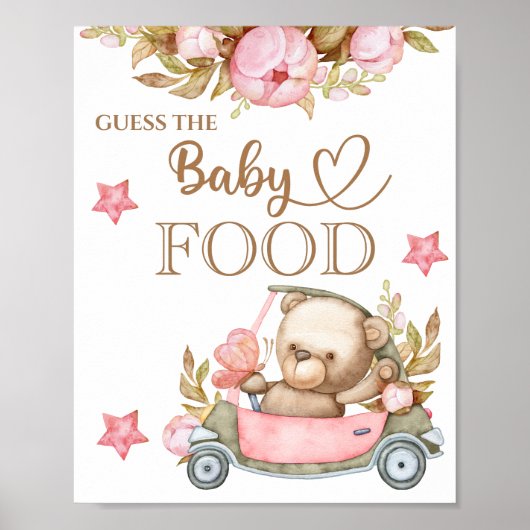 Teddy Bear Baby Bear "Raten Sie das Baby Food" Pos Poster (Vorne)