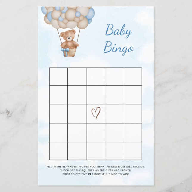 Teddy Bear Baby Bingo Game (Vorderseite)