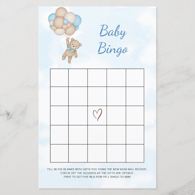 Teddy Bear Baby Bingo Game (Vorderseite)