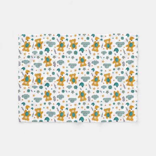 Teddy Bear Baby Blanket Fleecedecke (Vorderseite (Horizontal))