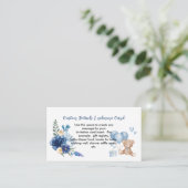 Teddy Bear Baby Blue Balloon Blank DIY Begleitkarte (Stehend Vorderseite)