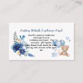 Teddy Bear Baby Blue Balloon Blank DIY Begleitkarte (Vorderseite)