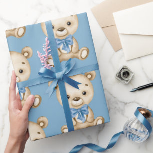 Teddy Bear Baby Boy Baby Shooter Geschenkpapier