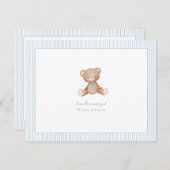 Teddy Bear Baby Boy Baby Shooter Mitteilungskarte (Vorne/Hinten)