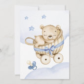 Teddy Bear Baby Boy Baby Shower Einladung (Rückseite)