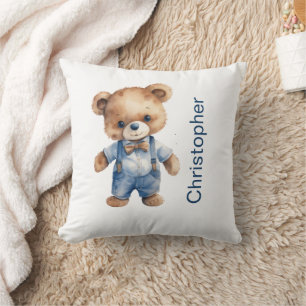 Teddy Bear Baby Boy Babydusche Geschenk Kinderzimm Kissen