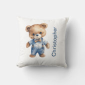 Teddy Bear Baby Boy Babydusche Geschenk Kinderzimm Kissen (Vorderseite)