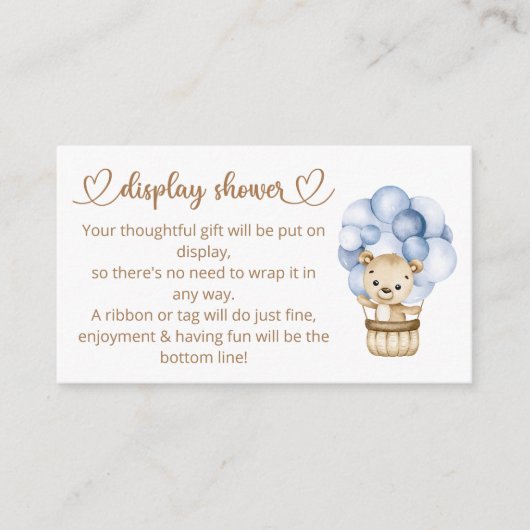 Teddy Bear Baby Boy Bear Baby Dusche Begleitkarte (Vorderseite)