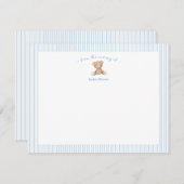Teddy Bear Baby Boy blue Dankeskarte (Vorne/Hinten)