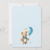 Teddy Bear Baby Boy Dusche Einladung (Rückseite)