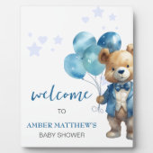 Teddy Bear Baby Boy Dusche Fotoplatte (Vorderseite)