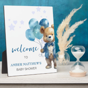 Teddy Bear Baby Boy Dusche Fotoplatte