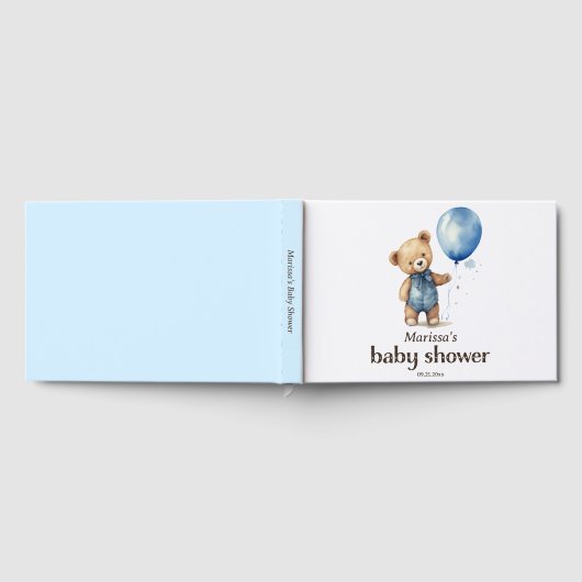 Teddy Bear Baby Boy Dusche Gästebuch (Voll)