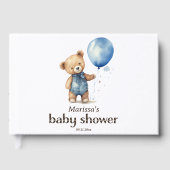 Teddy Bear Baby Boy Dusche Gästebuch (Vorderseite)