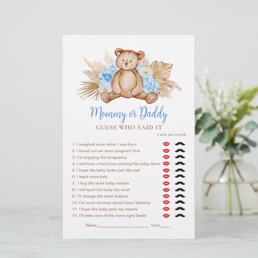 Teddy Bear Baby Boy Mommy oder Daddy Game (Stehend Vorderseite)