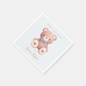 Teddy Bear Baby Boy Shower - Soft Blue Stars Serviette (Ecke)