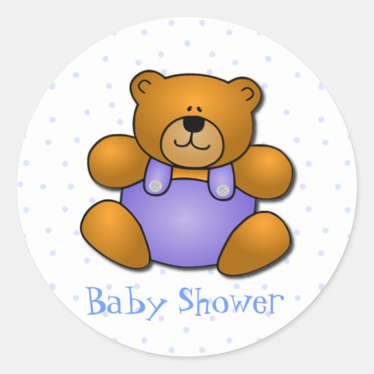 Teddy Bear Baby Boy Shower Stickers (Vorderseite)