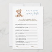 Teddy Bear Baby Boy Showspiel Einladung (Vorderseite)