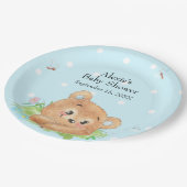 Teddy Bear Baby Boy Theme Pappteller (Schrägansicht)