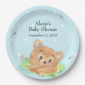 Teddy Bear Baby Boy Theme Pappteller (Vorderseite)