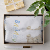 Teddy Bear Baby Boy Watercolor Babydusche Seidenpapier (Geschenk)