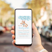 Teddy Bear Baby Duschbär mit Balloons Einladung