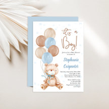 Teddy Bear Baby Duschboy Einladung