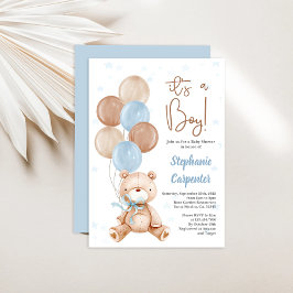 Teddy Bear Baby Duschboy Einladung