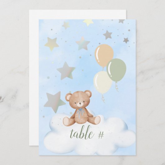 Teddy Bear Baby Dusche 12x18 Programm (Vorne/Hinten)
