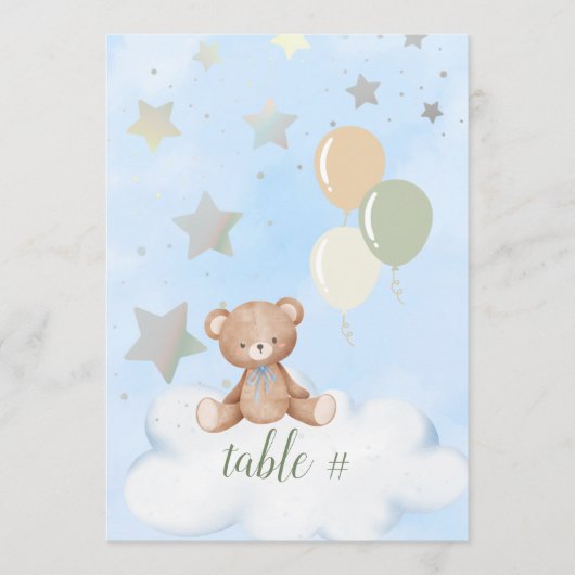Teddy Bear Baby Dusche 12x18 Programm (Vorderseite)