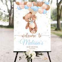 Teddy Bear Baby Dusche Begrüßungsschild Fotolabine